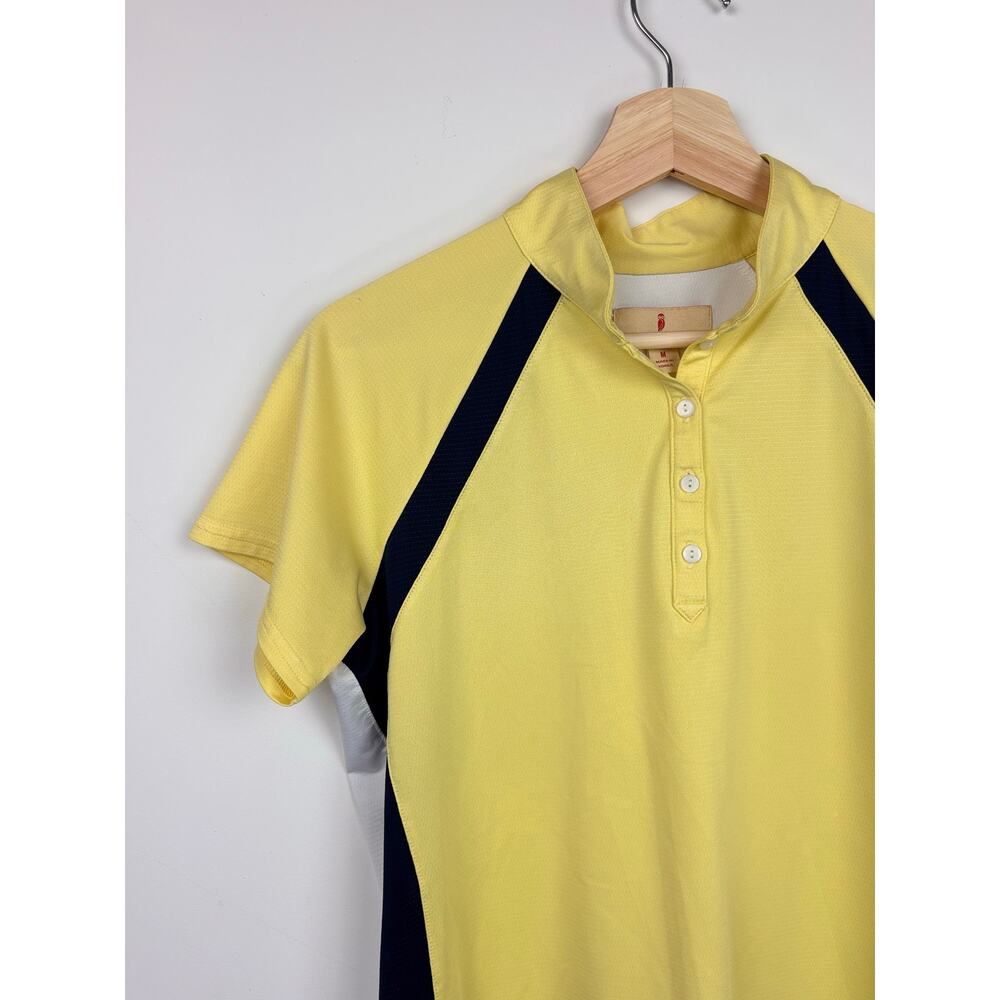 💛 Sport Haley Golf Polo | M | Yellow Navy Colorblock - Picture 3 of 6